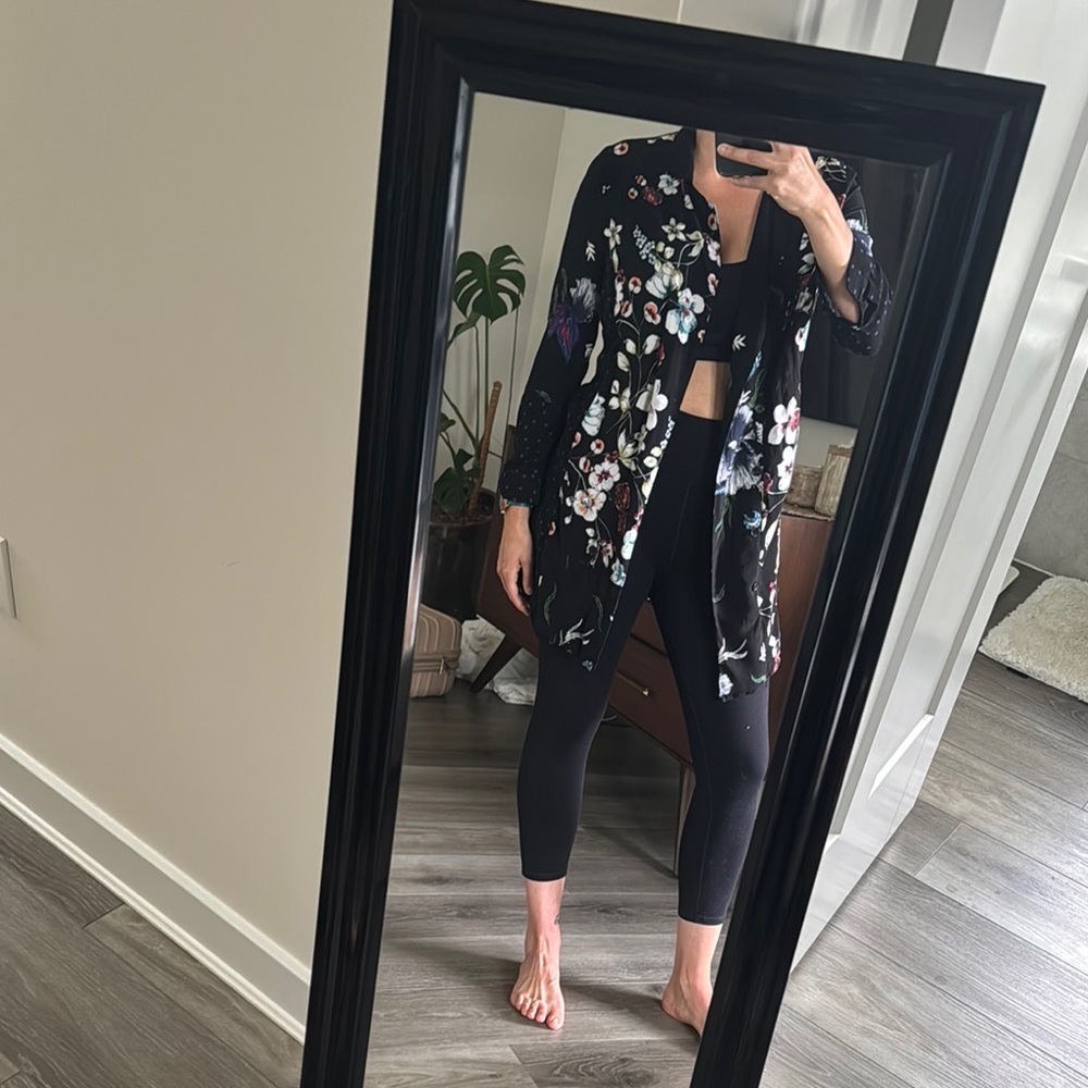 Zara Black Floral Blazer